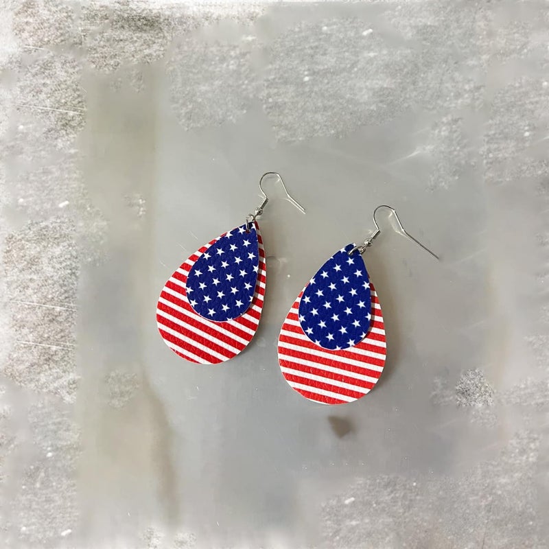 ecozran Halloween, Christmas, 4th of July Patriotic Earrings, Holiday Earrings Independence Day Stud Dangle Drop Earrings Hook Fashion Jewelry Gift for Women - Image 4